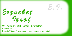 erzsebet izsof business card