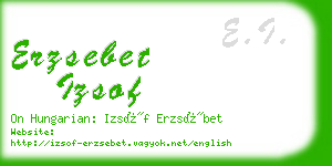 erzsebet izsof business card
